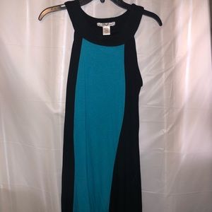 Black Maxi Dress with Blue Middle